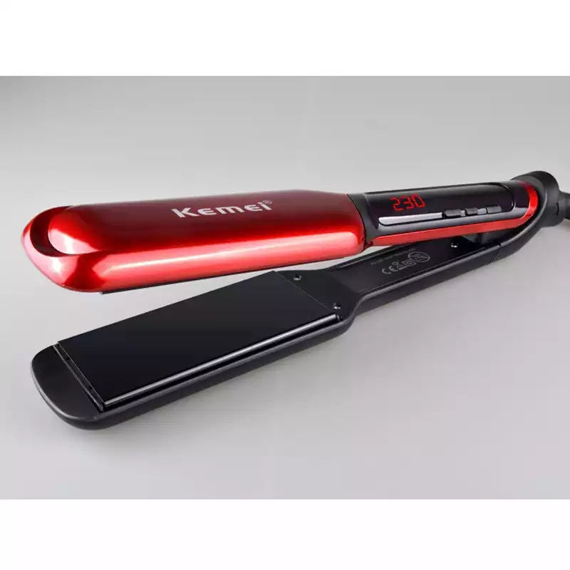 Thumbnail: KEMEI LCD Display Flat Iron Digital Temperature Control Hair Straightener