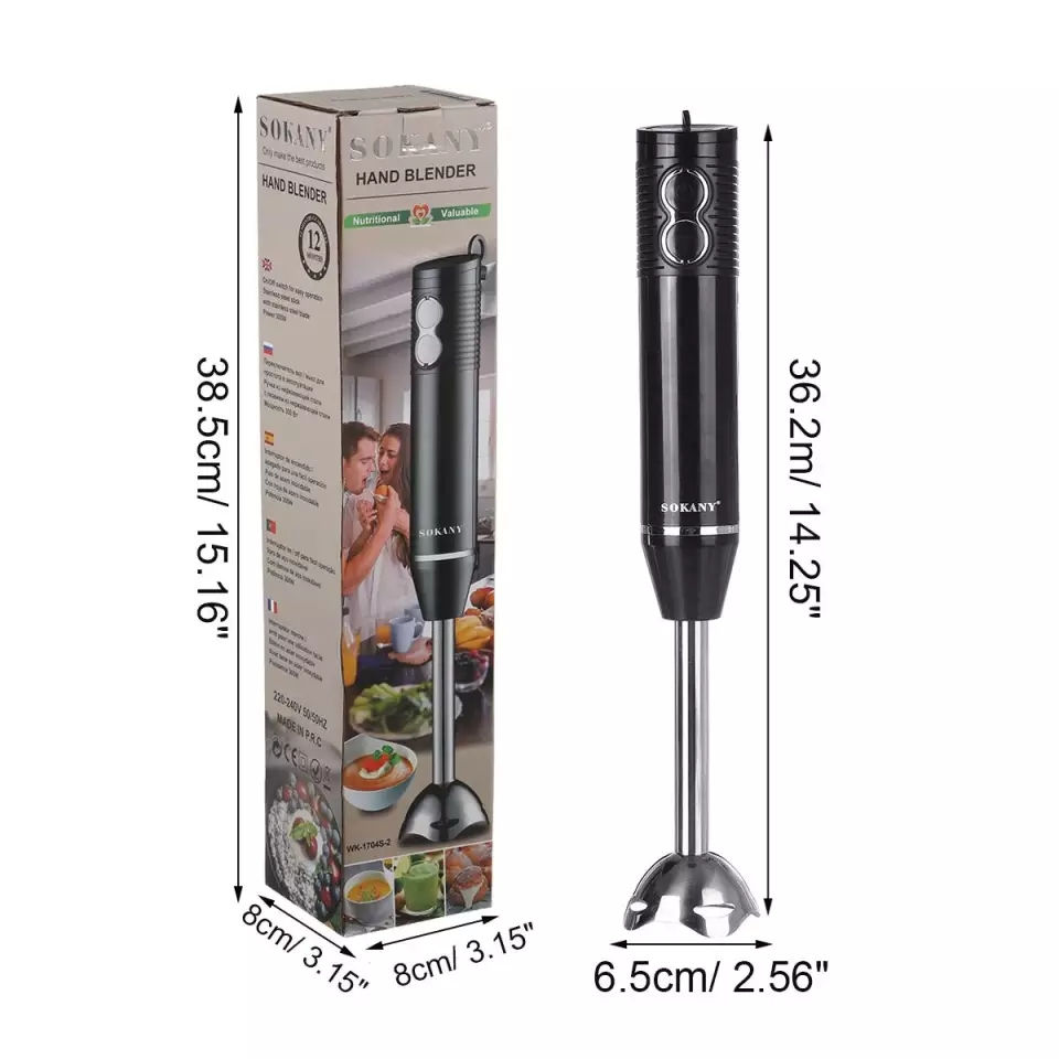 Thumbnail: SOKANY 3 in 1 Stainless Steel Immersion Hand Stick Blender Mixer