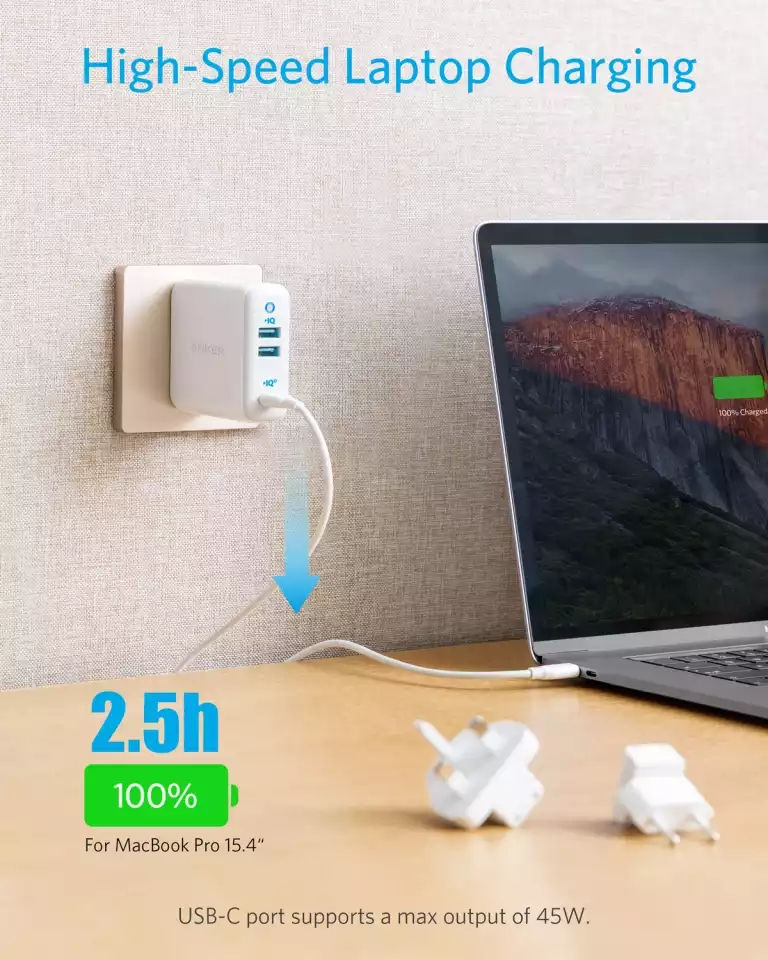 Thumbnail: Anker 65W PIQ 3.0&GaN Type-C Charger with a 45W PD Port, 