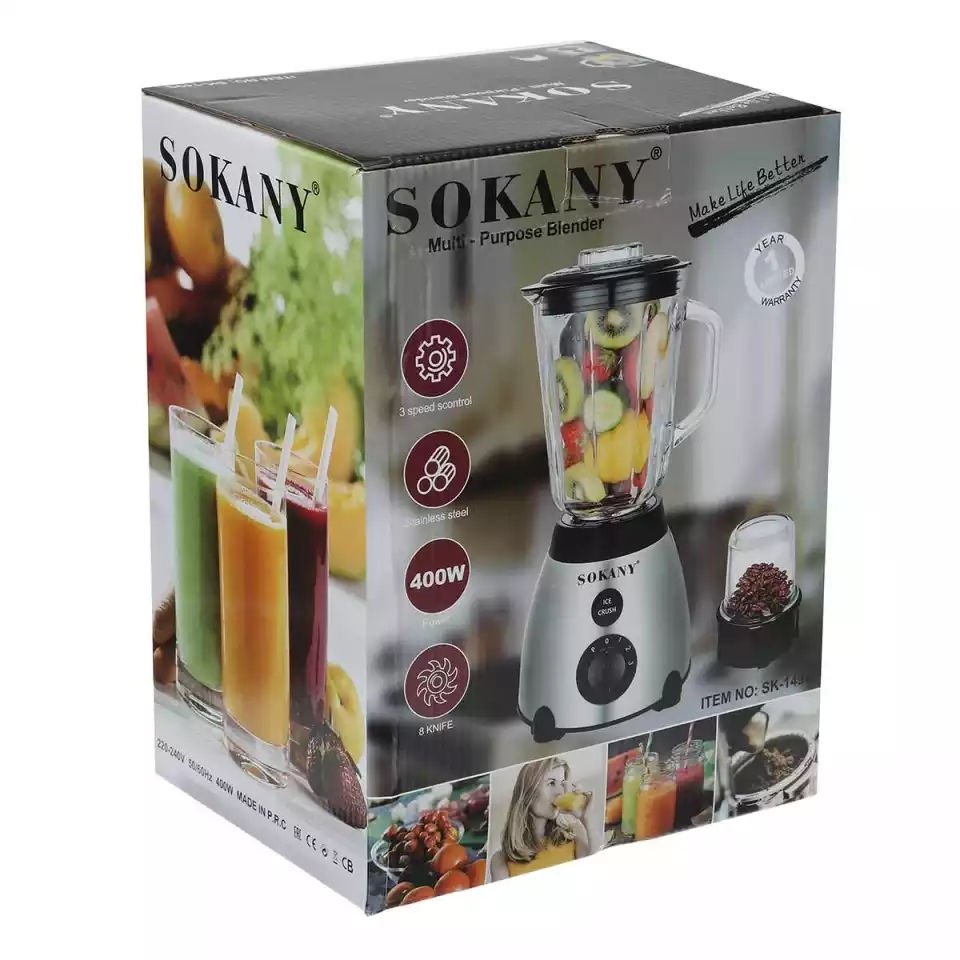 Thumbnail: Sokany 1400W 2 in 1 Household Grinder Juicer