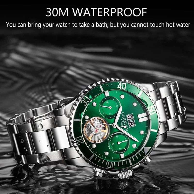 Thumbnail: CARNIVAL Automatic Military Watch Mens  Waterproof