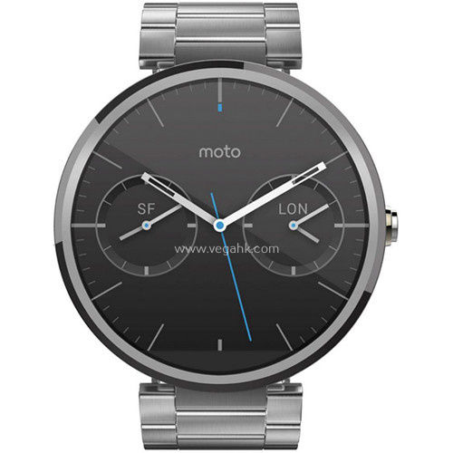 Thumbnail: Moto 360 Smartwatch (Light Finish, Light Stainless Steel Band, Regular Fit)