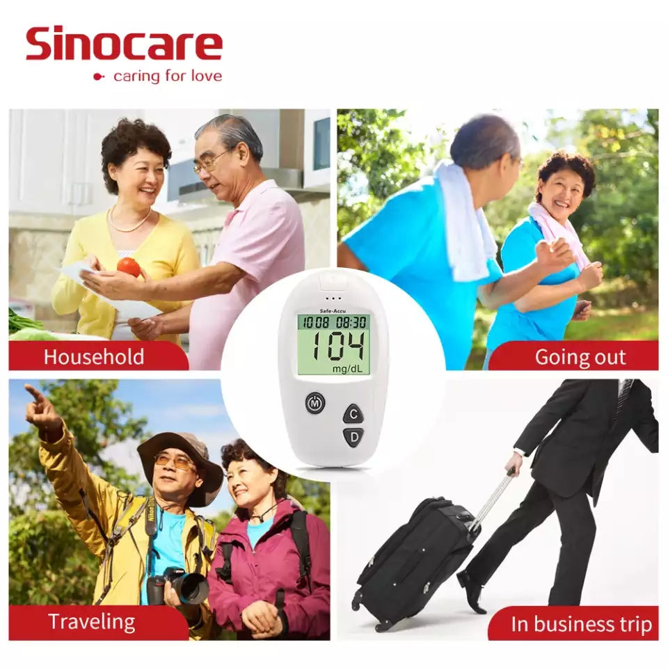 Thumbnail: Sinocare Safe-Accu Blood Glucose Meter with Test Strips 