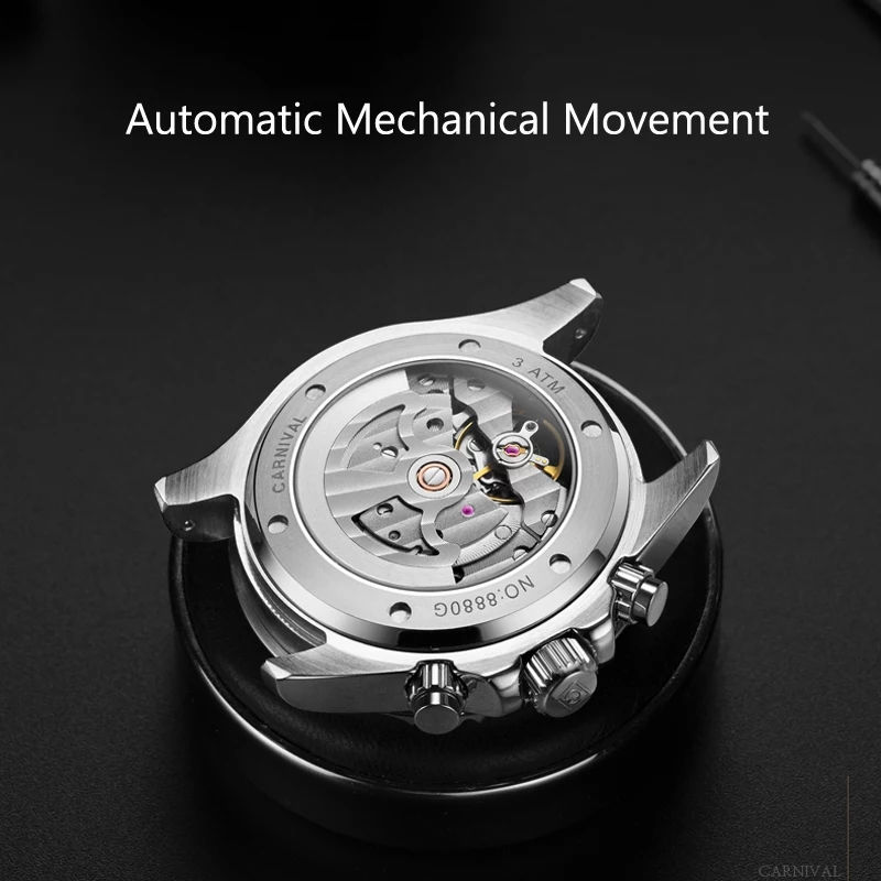 Thumbnail: CARNIVAL Automatic Military Watch Mens  Waterproof