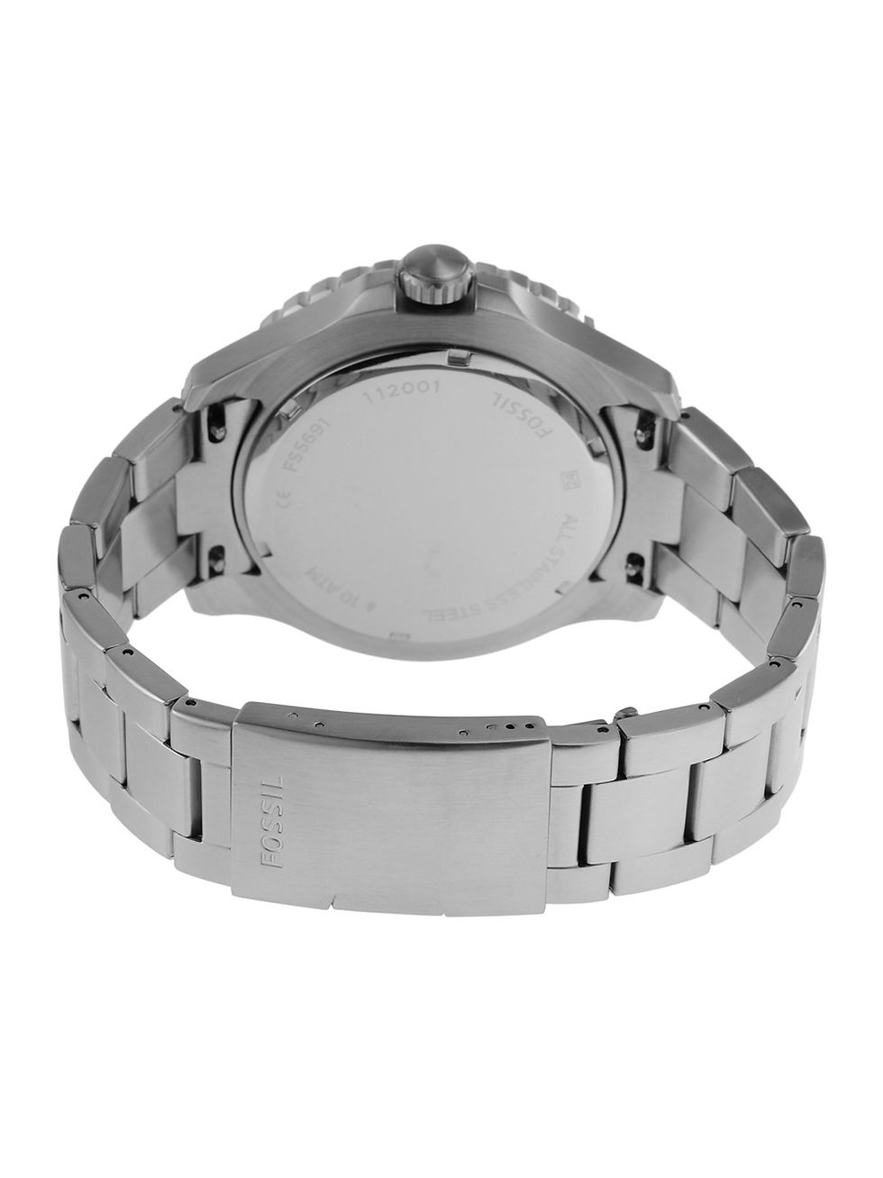 Thumbnail: Fossil Men Silver-Toned & Navy Blue Analogue Watch FS5691