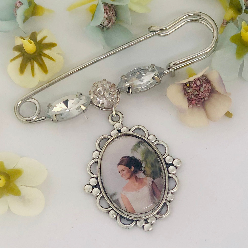 LIANNA- Silver Bling Oval Memory Charm Pin