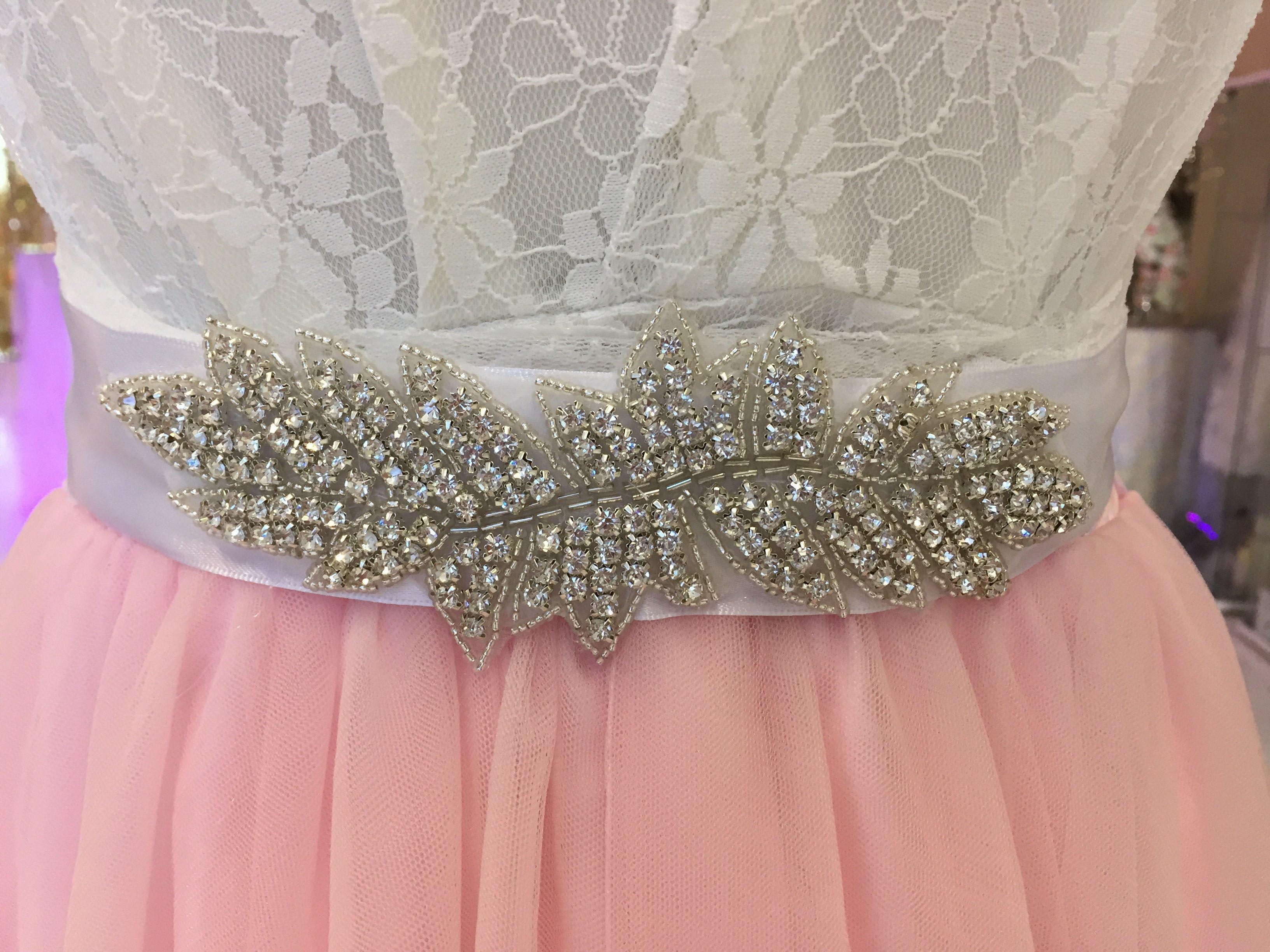 LACEY - White Ribbon Bridal Sash Belt