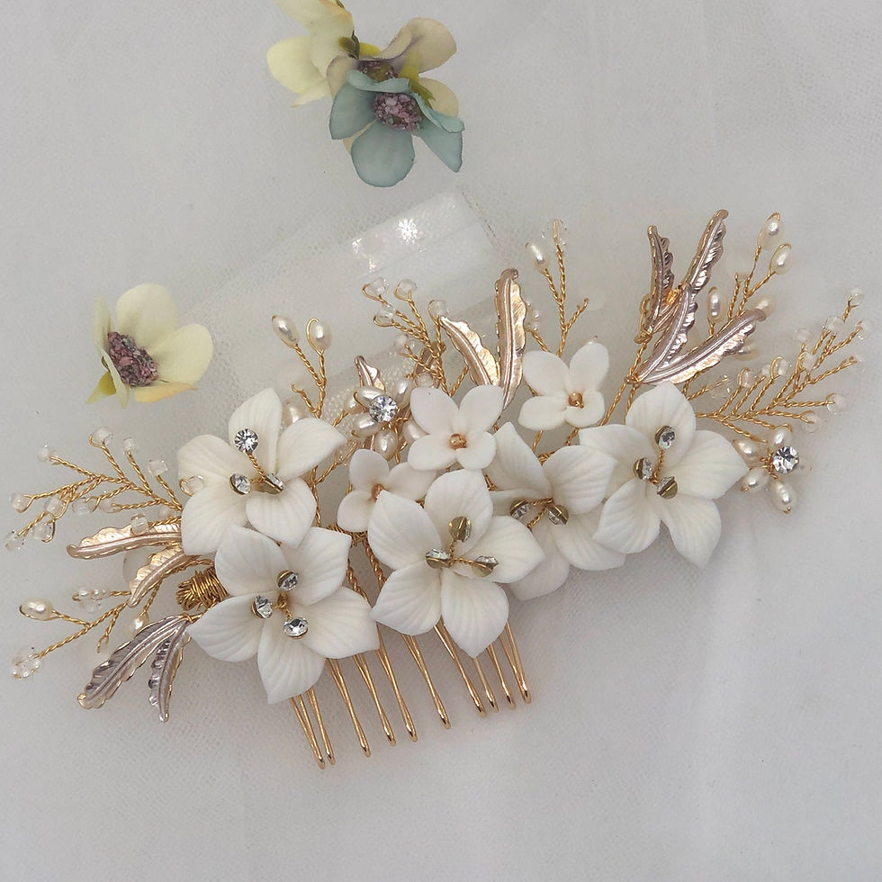 KELSEY - Gold Wedding Bridal Hair Comb