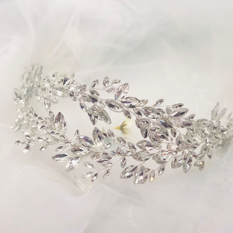 HARPER - Silver Crystal Wedding Bridal Hair Piece
