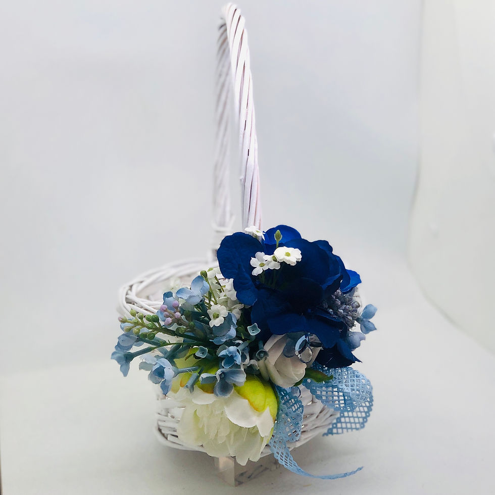 Thumbnail: BROOKE - White Cane Flower Girl Basket