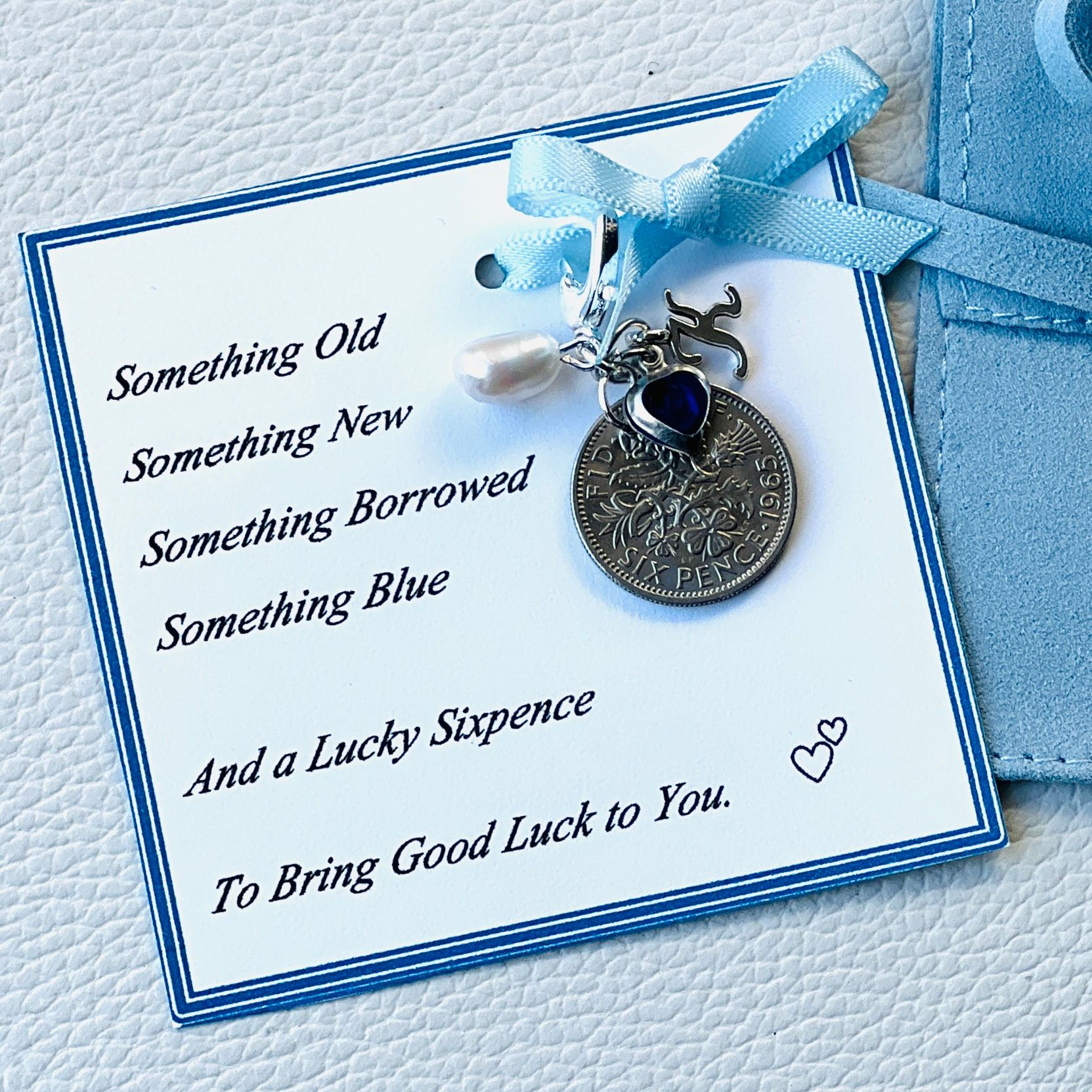 PRUE - Silver British Sixpence Something Blue Charm