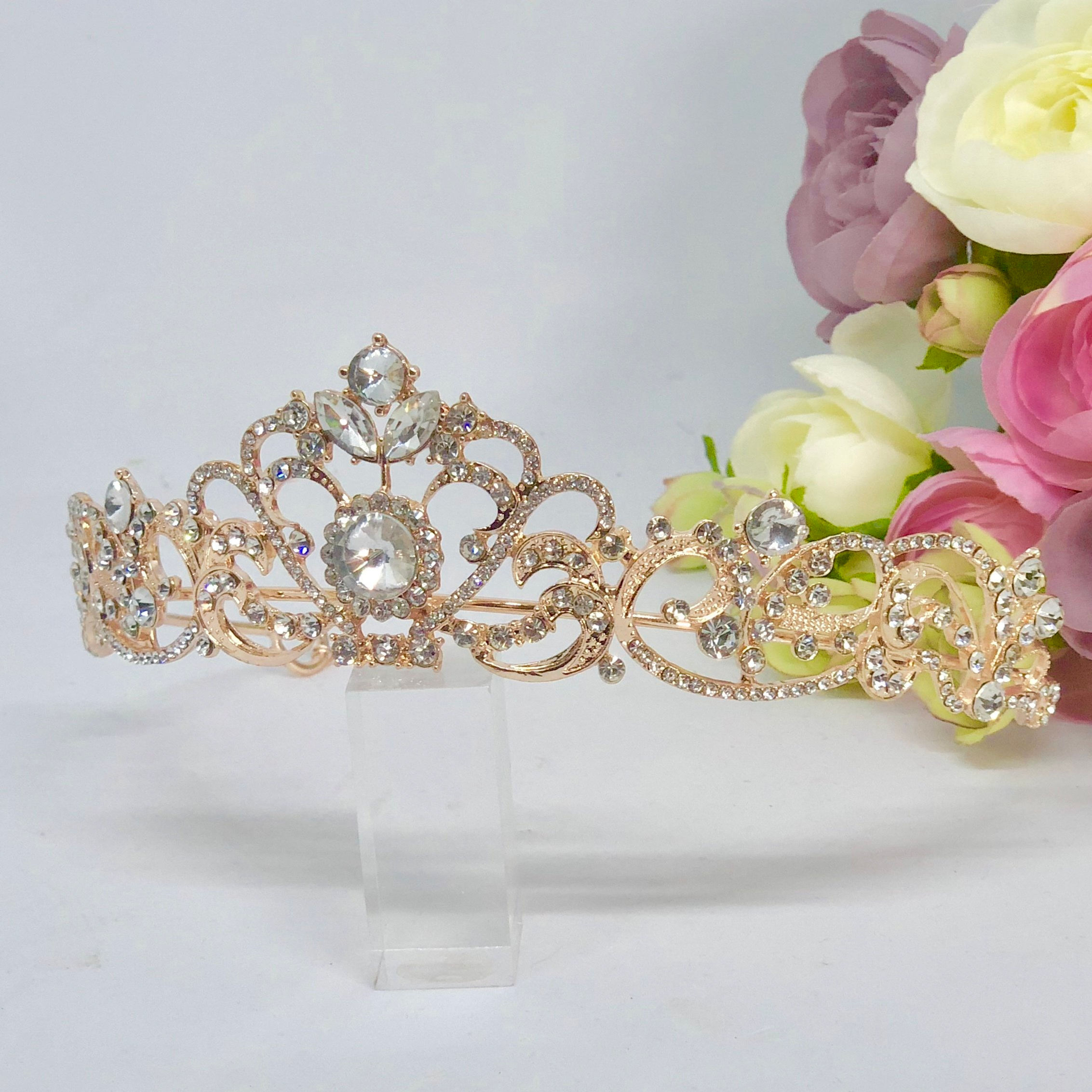 DAVINA - ROSE GOLD  Bridal Wedding Tiara