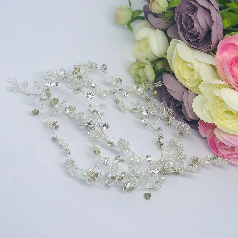 SABRINA - 1 mtr Silver Wedding Bridal Hair Vine