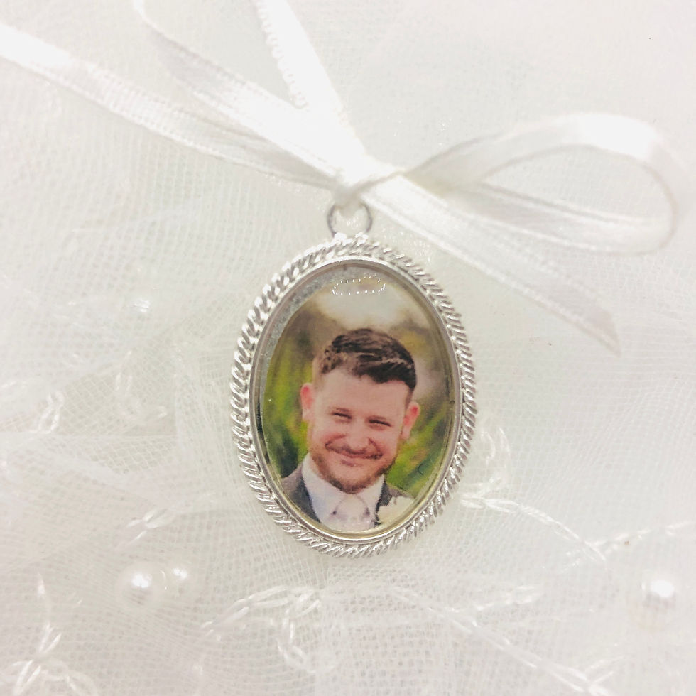 JANET SILVER - Oval Bridal Bouquet Memory Charm