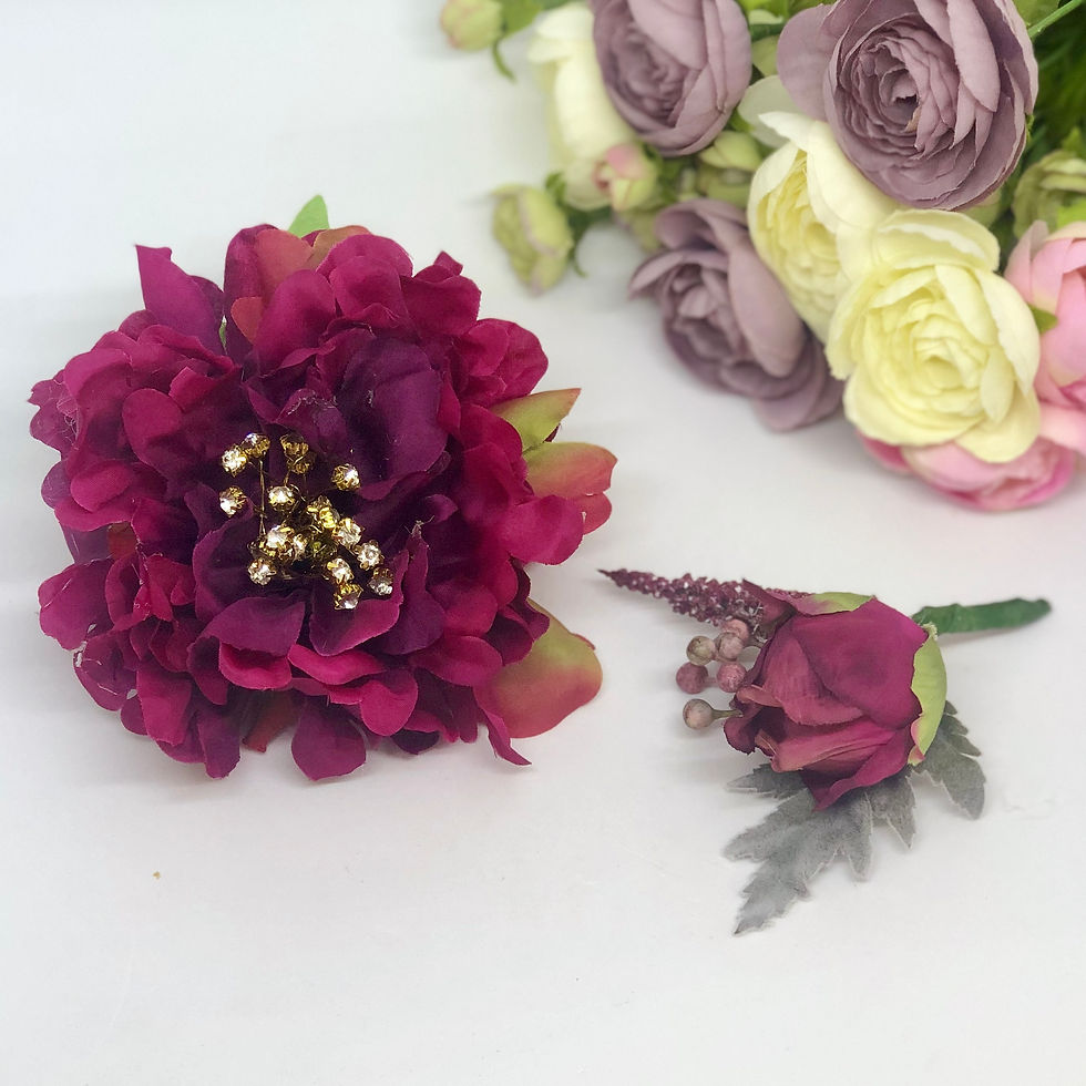 CARLEY - Deep Pink Formal Corsage Set