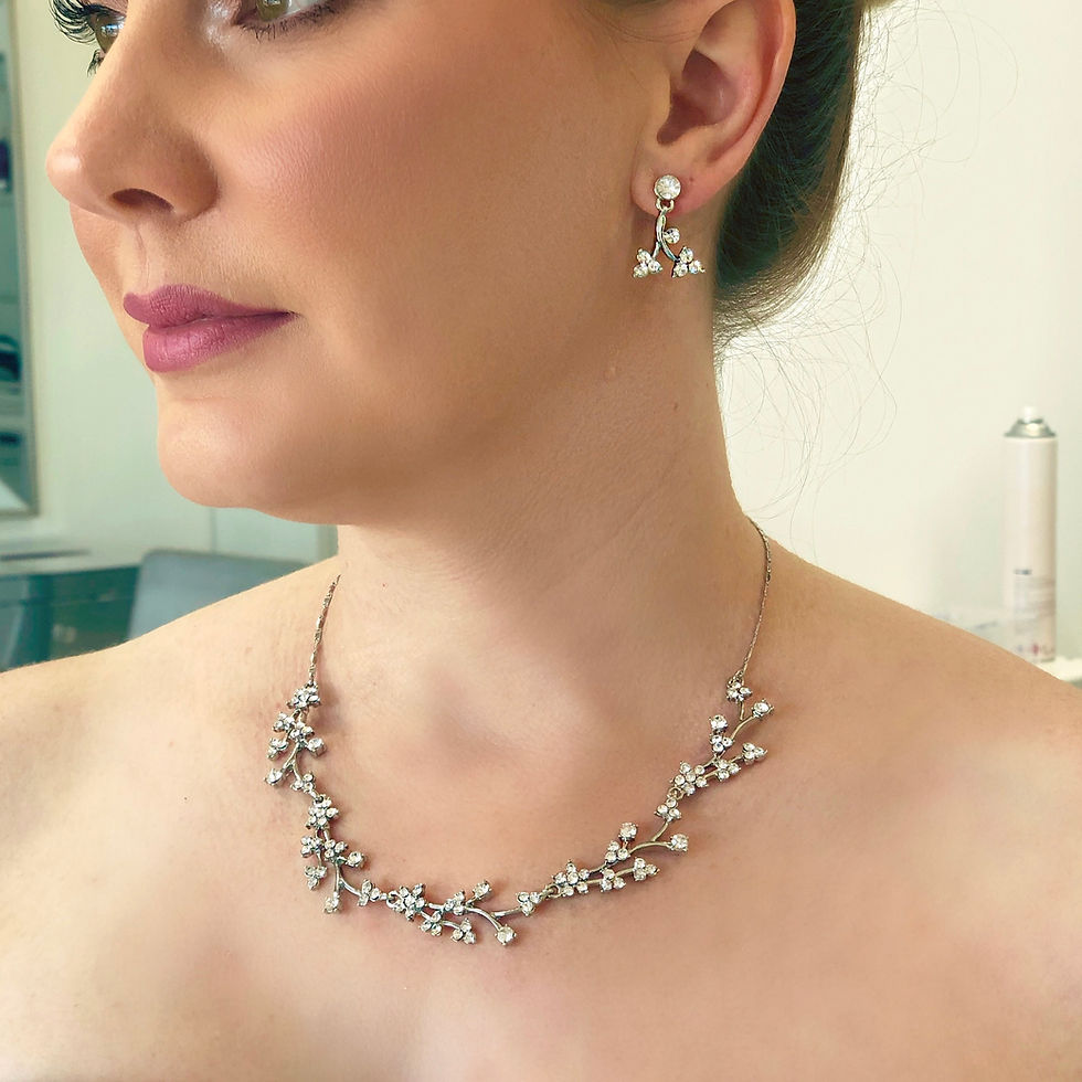 CHRISSIE - Dainty Crystal Wedding Bridal Necklace Set