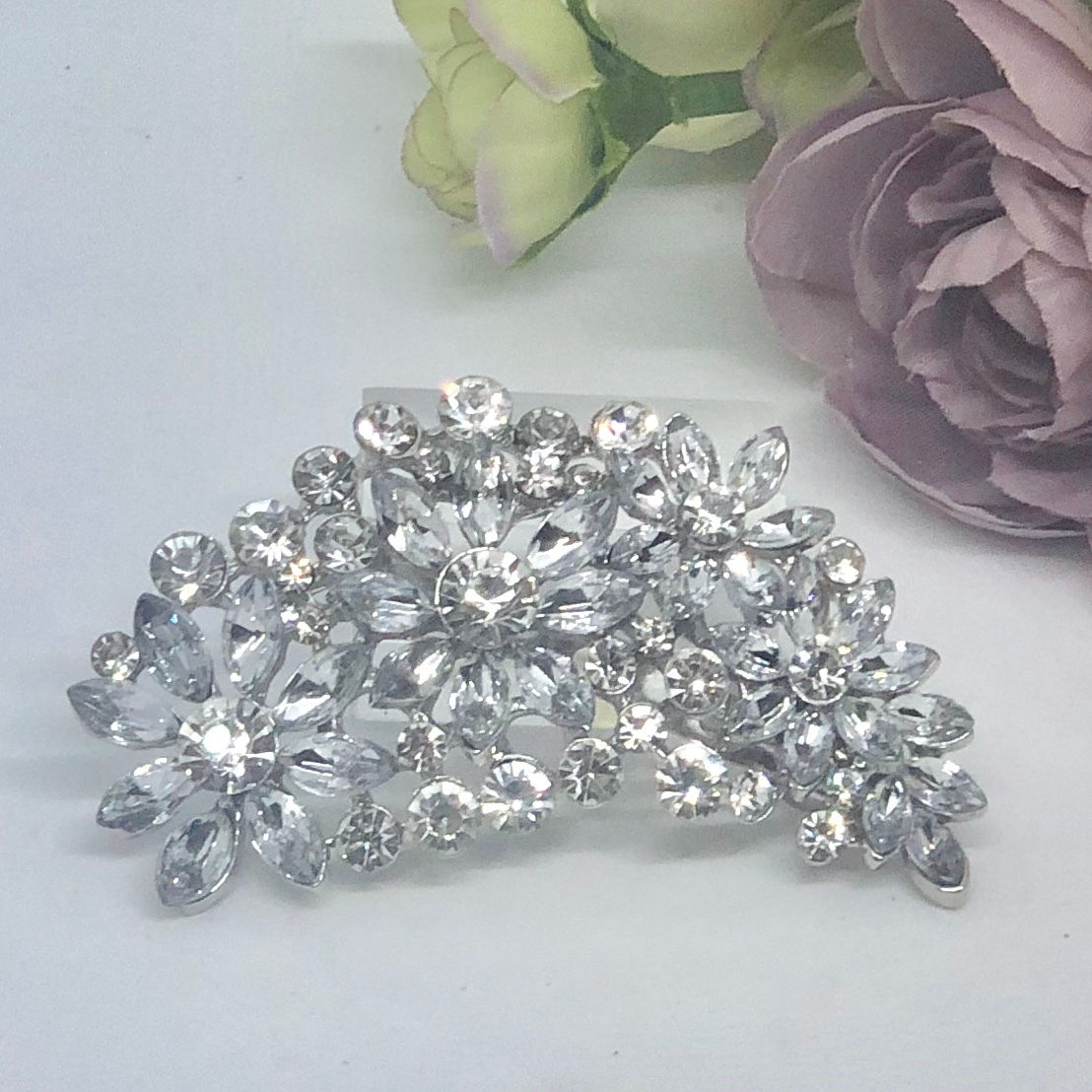 JENNIE - Silver Crystal Brooch