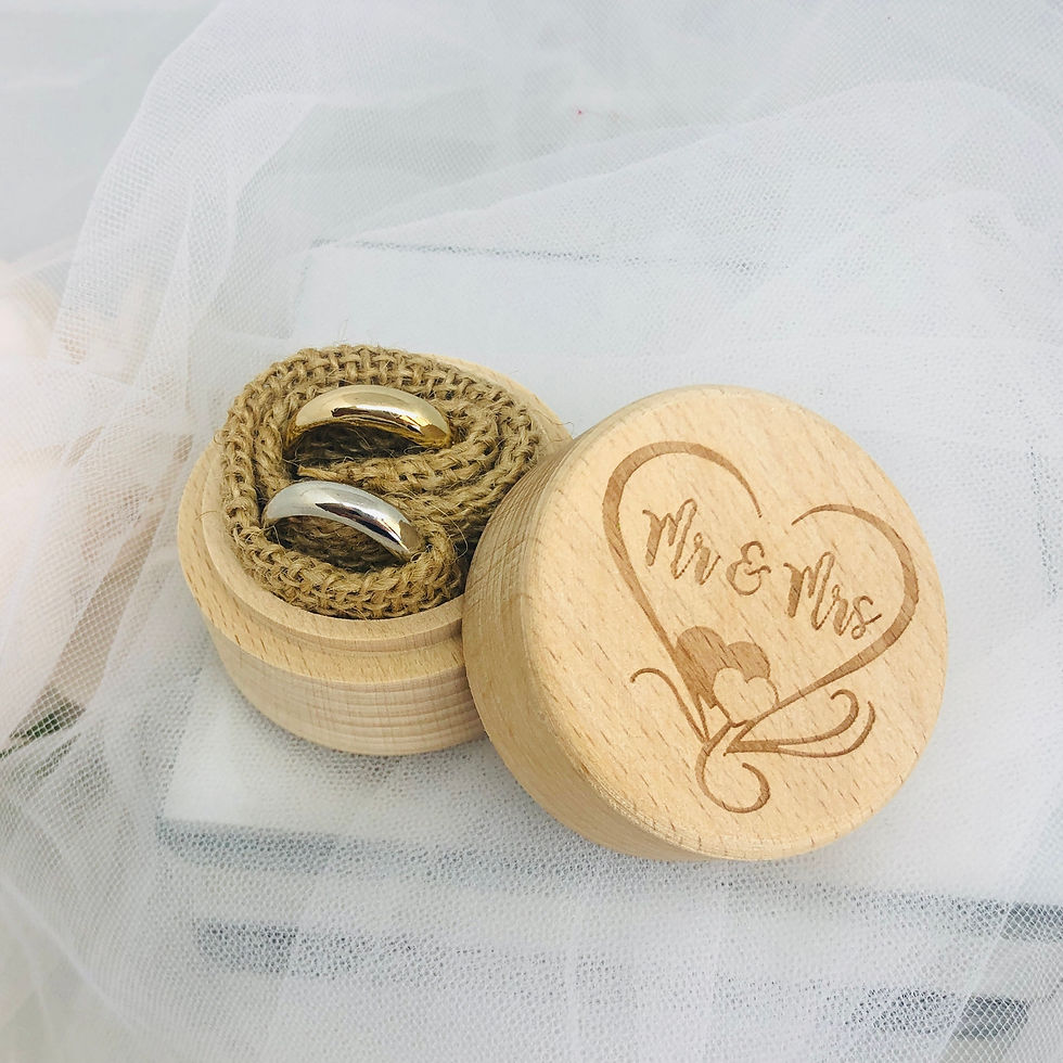 ETHAN - Round Rustic Bridal Ring Box