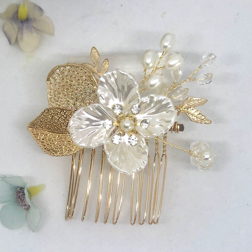 JACINTA - Gold Wedding Bridal Hair Comb