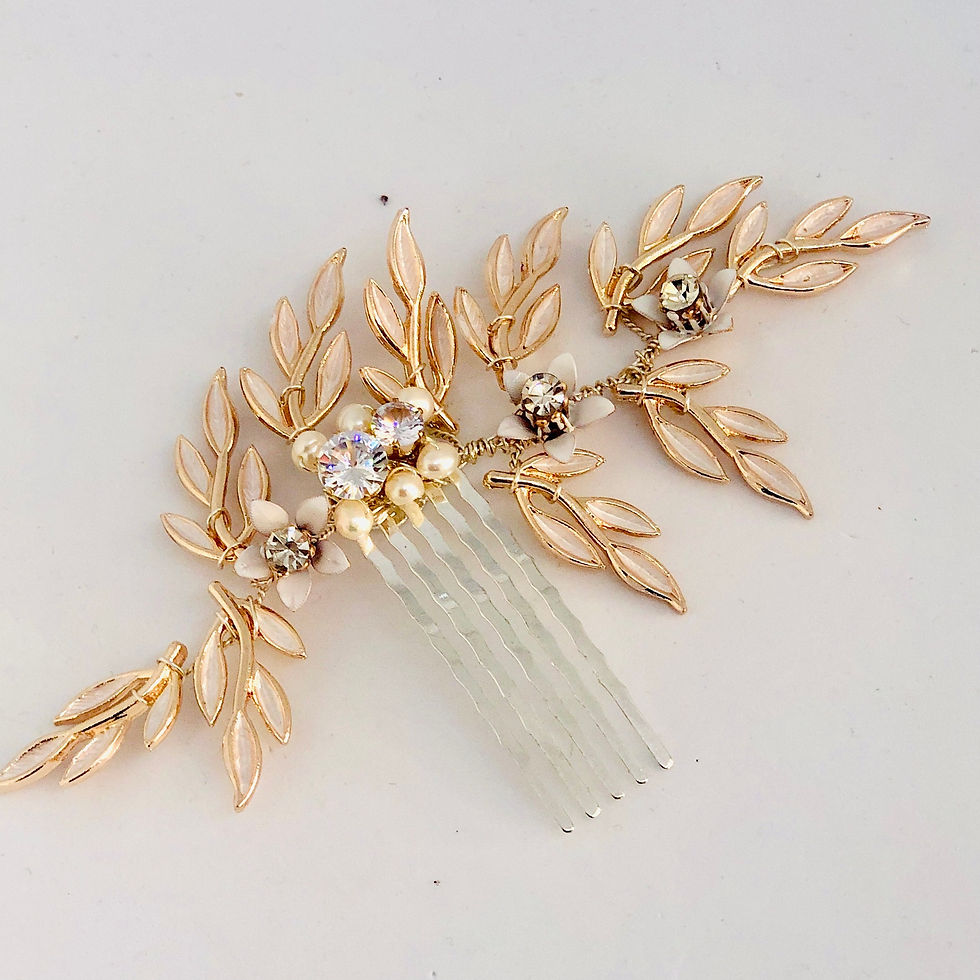 YVONNE - Gold Crystal Wedding Bridal Hair Comb