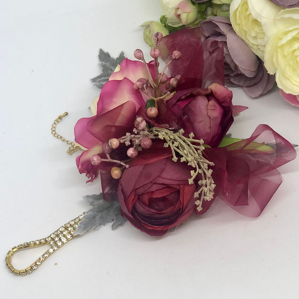 DARLA - Deep Red Formal Corsage Set