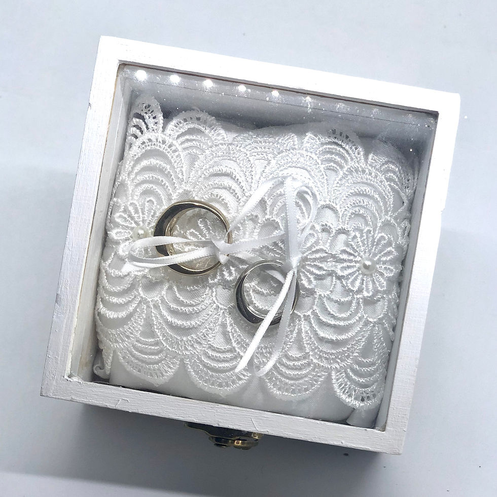 MICHAEL - White Lace & Satin Pillow Ring Box