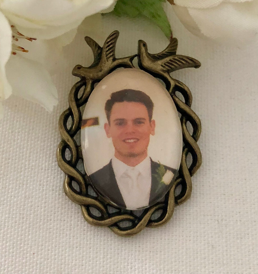 DAVID - Antique Bronze Oval Memory Charm