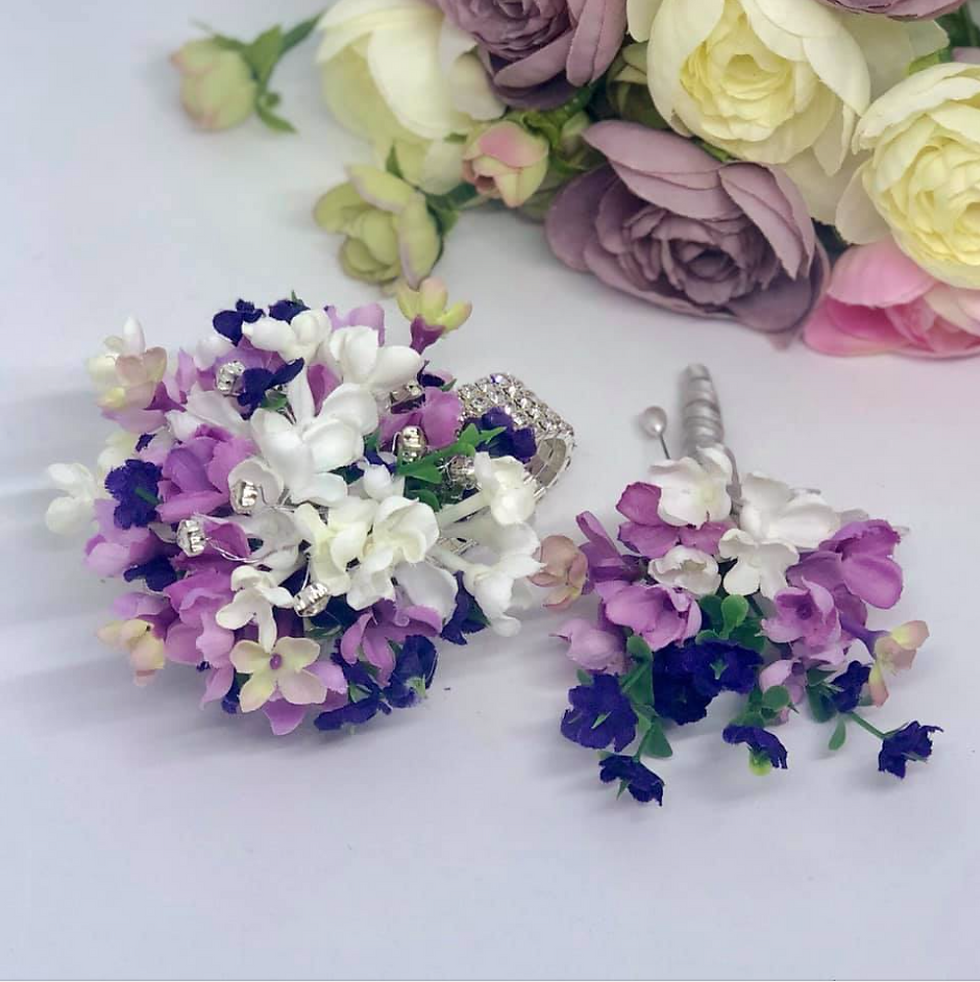 EMMA - Purple Formal Corsage Set