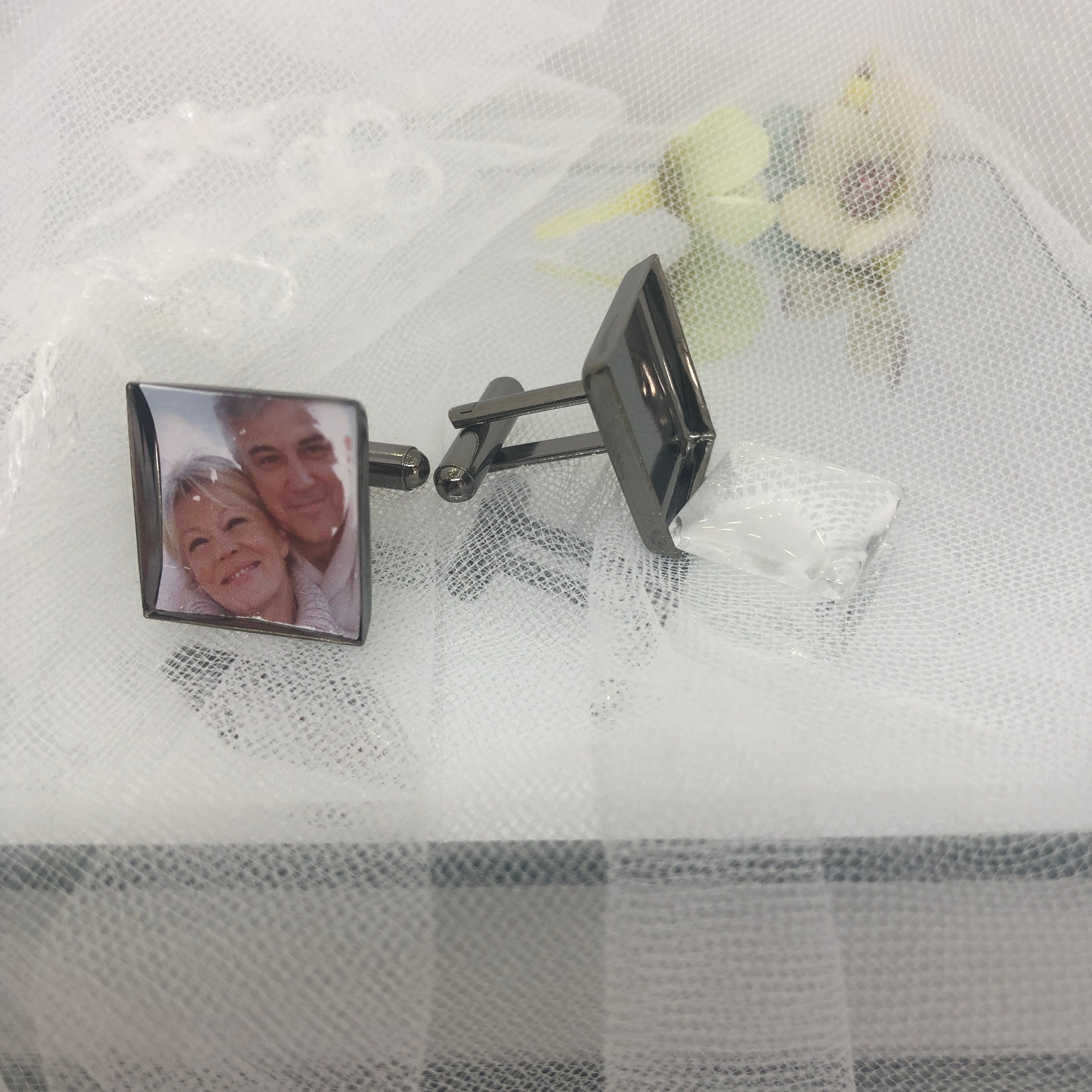 OLIVER - Gunmetal Grey Memory Charm Cuff Links