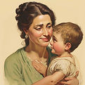 Image of a child starring at his mother.