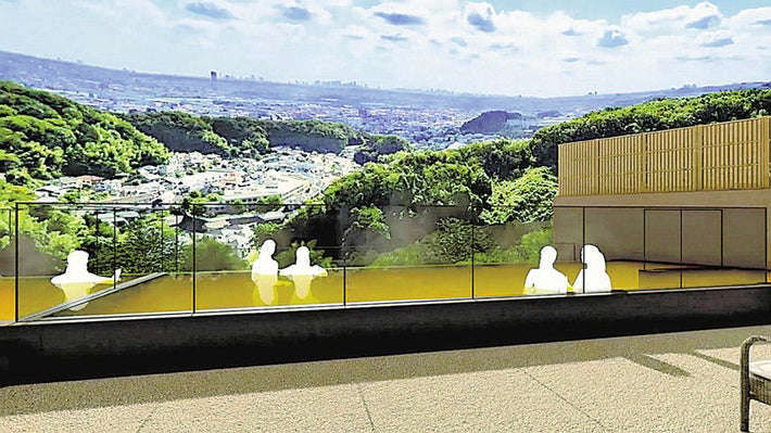 © 読売新聞 「露天風呂からの都心の眺望」のイメージ（よみうりランド提供）