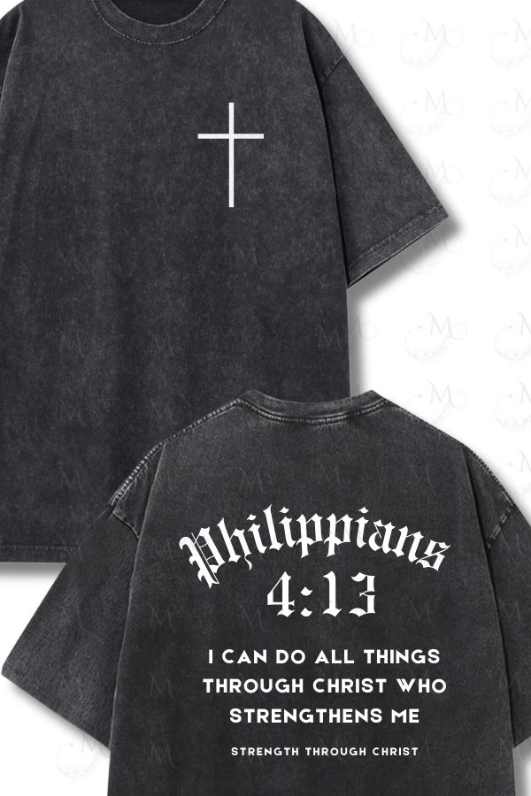 Thumbnail: Philippians 4:13 | Strength through Christ   – Vintage Wash Tee