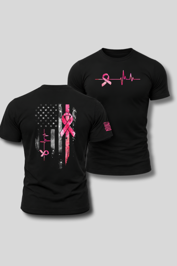 Breast Cancer American Flag Pink Ribbon
