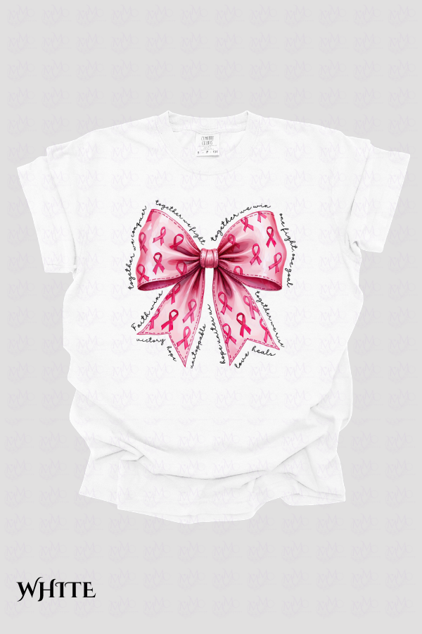 Thumbnail: Pink Bow Breast Cancer Awareness Garment-Dyed Comfort Color