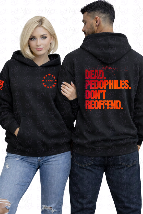 Thumbnail: Dead Pedophiles Don't Reoffend Hoodie – ​​​​​​​Unisex Heavyweight Hoodie