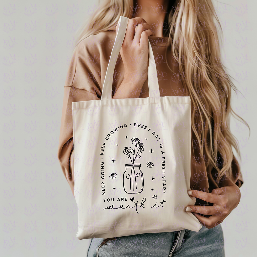 Thumbnail: You are worth it | Canvas Tote Bag | 14x15 Everyday Bag