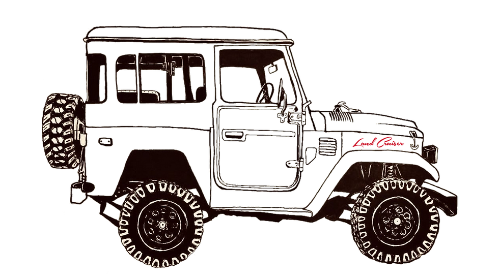 Thumbnail: Hoodie with DTG printed vintage Land Cruiser design