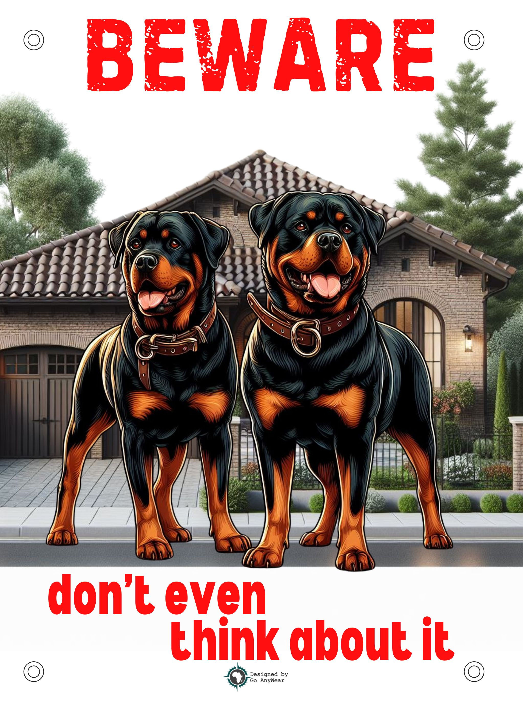 Beware of the dog sign - Rottweiler