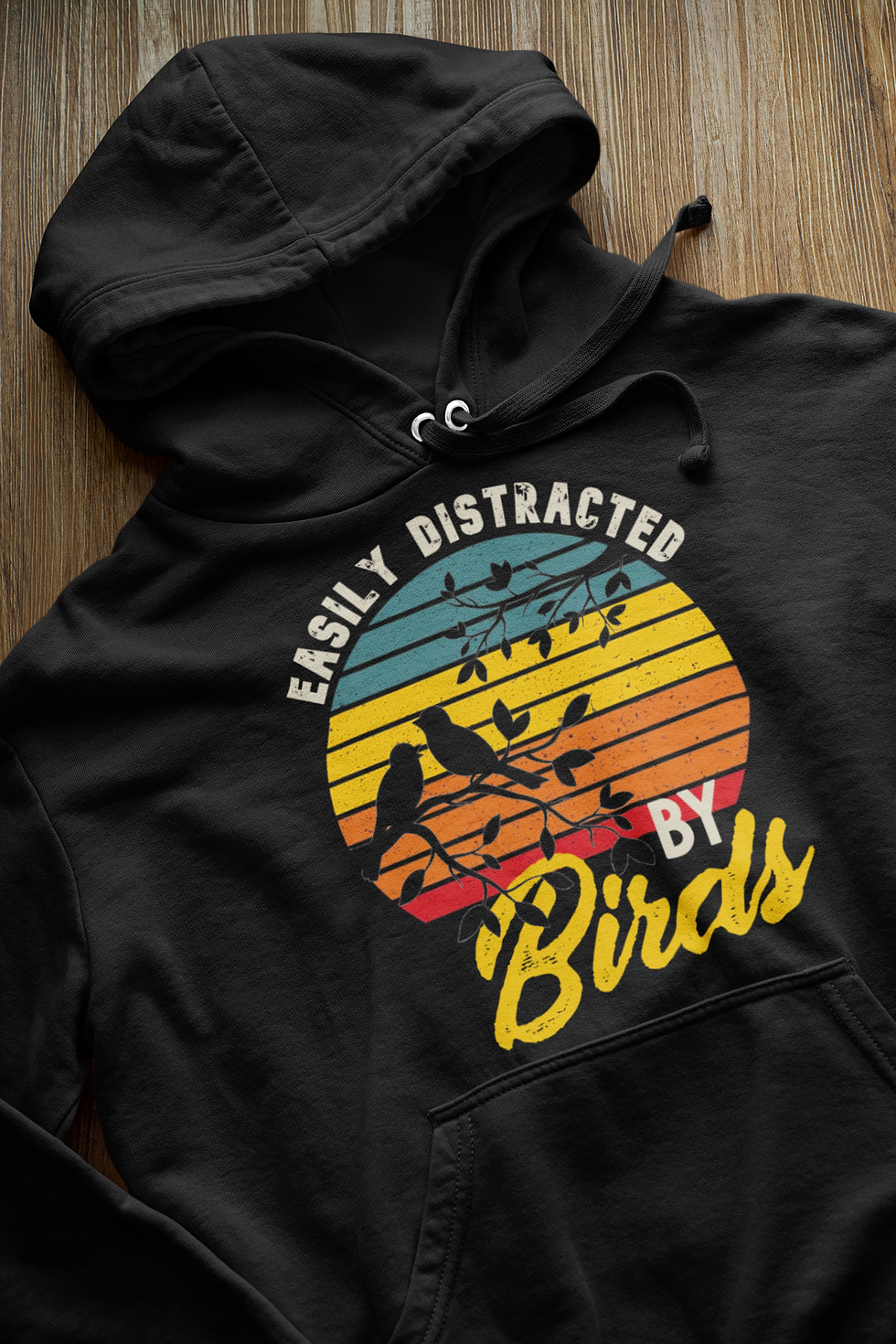 Easily distracted by birds DTG printed hoodie