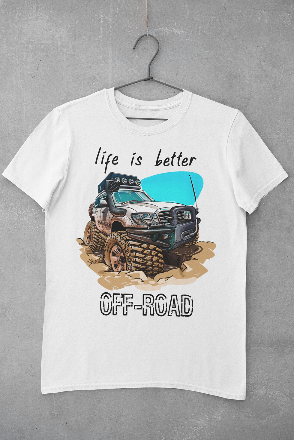 Thumbnail: life is better off-road DTG printed 4x4 t shirt