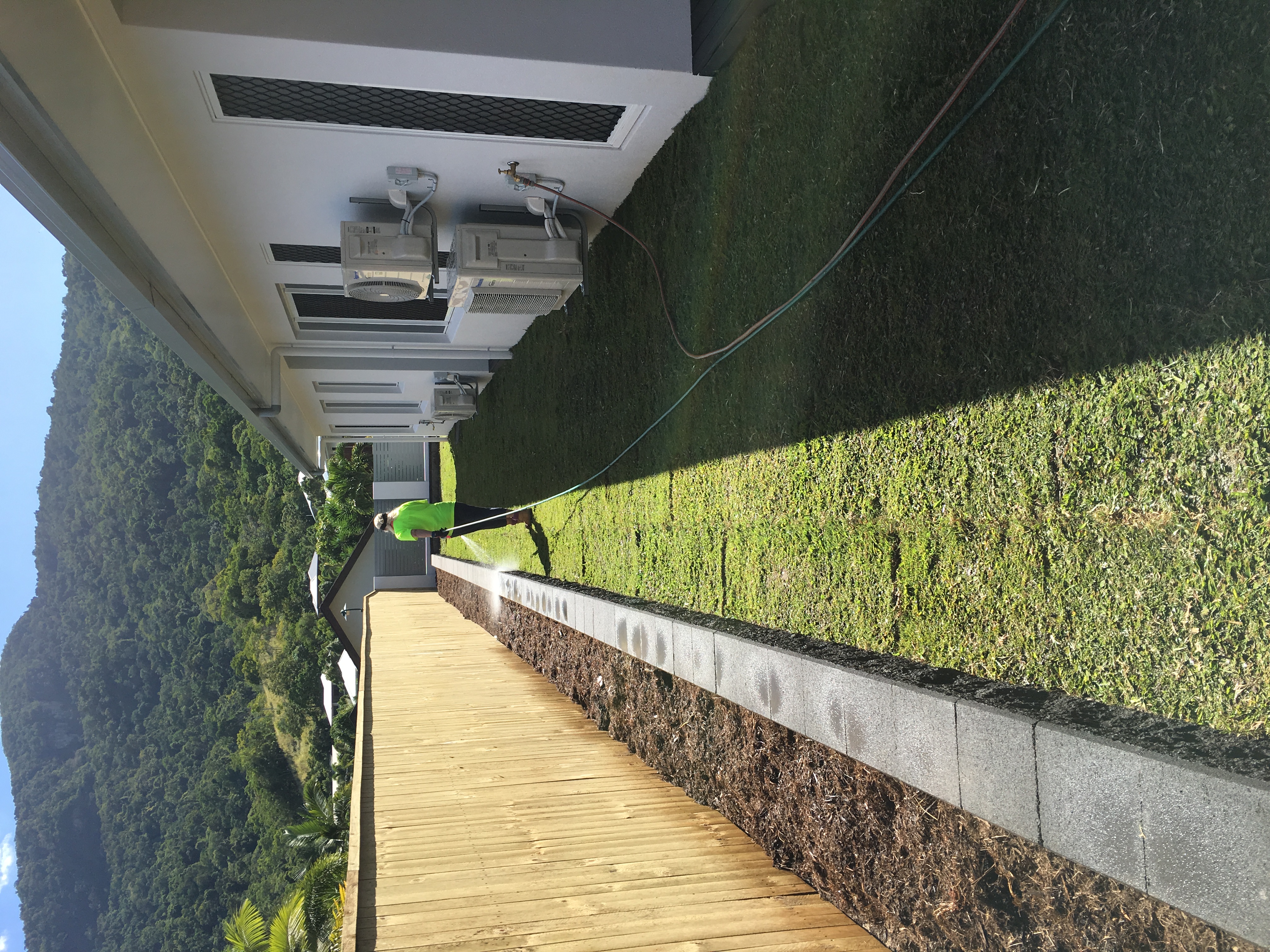 Turf, Retaining wall and garden bed