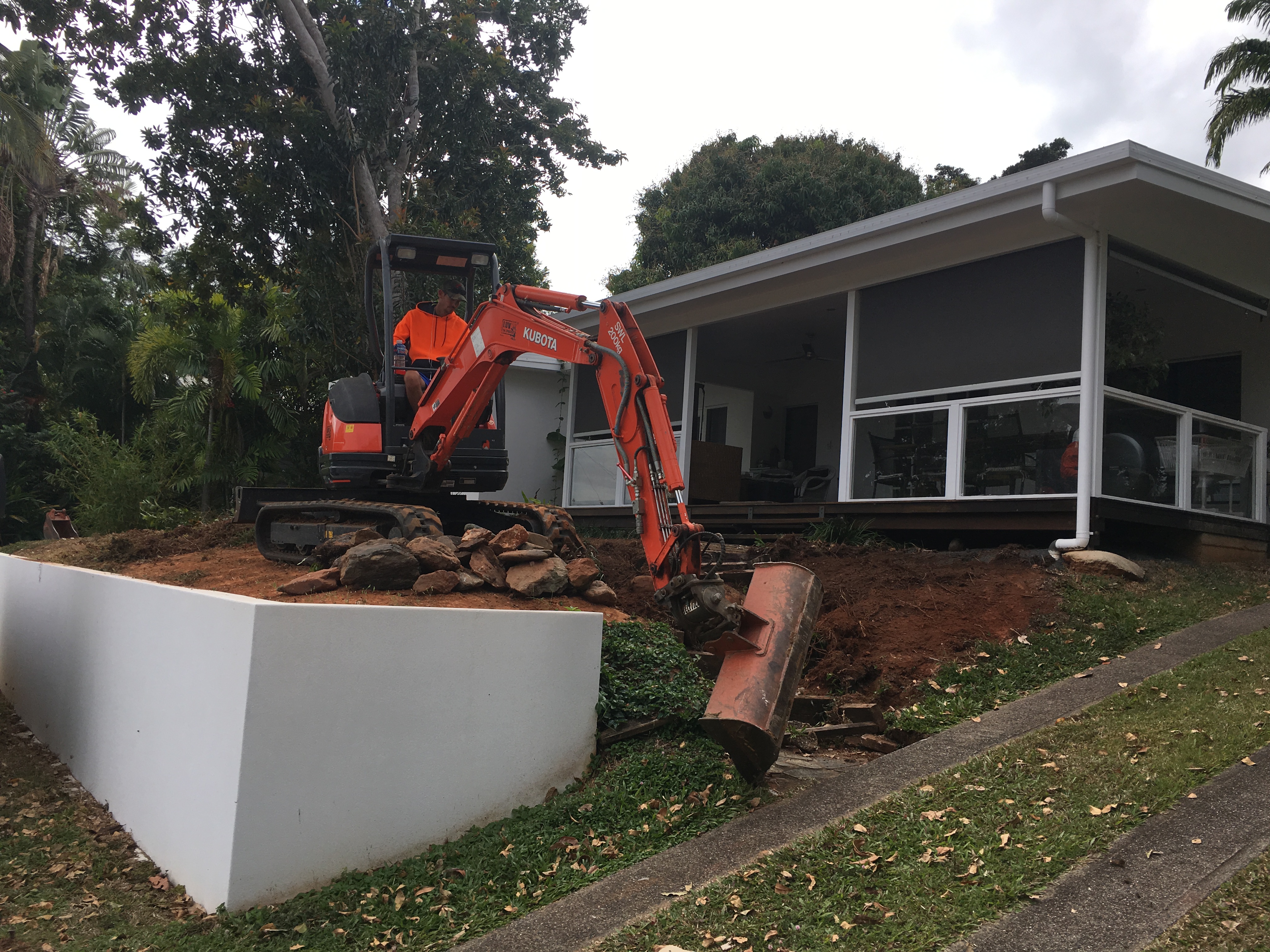excavator preparing job