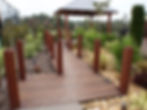 Decking, planting and pergola