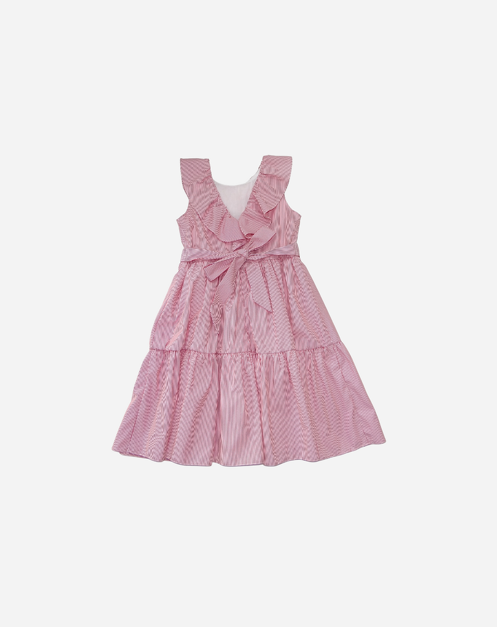 Miniatura: Vestido Listras Gola Babado Sem Mangas