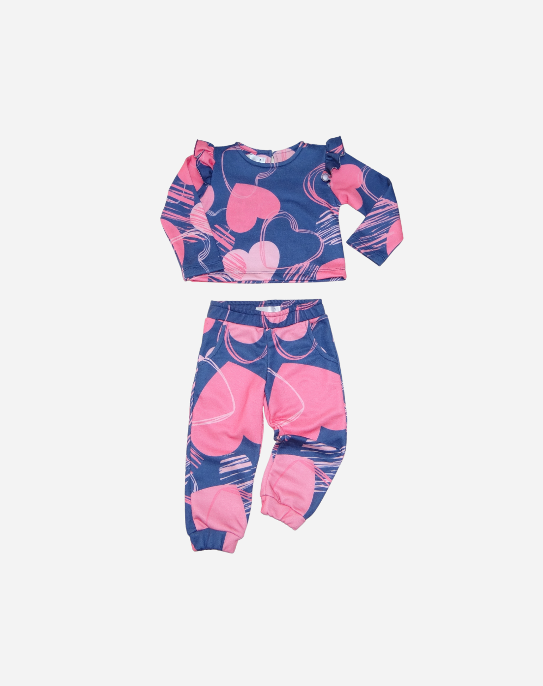 Conjunto Moletom Estampado Babadinho Ombro