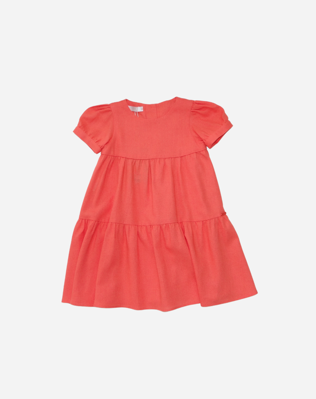 Vestido Helena Linho 2 Babados Manga Bufante