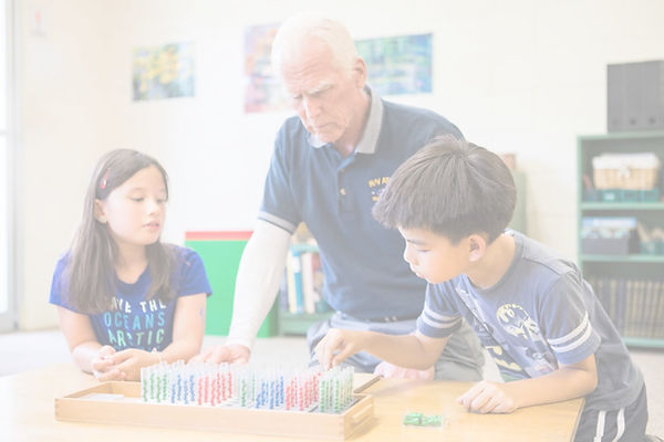 Children working on a math activity