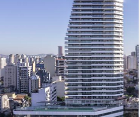 Fachada do White 2880, prédio corporativo contemporâneo na Avenida Rebouças, Pinheiros, São Paulo.