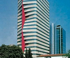 Fachada do BERRINI 500, edifício comercial para escritório corporativo no Brooklin.