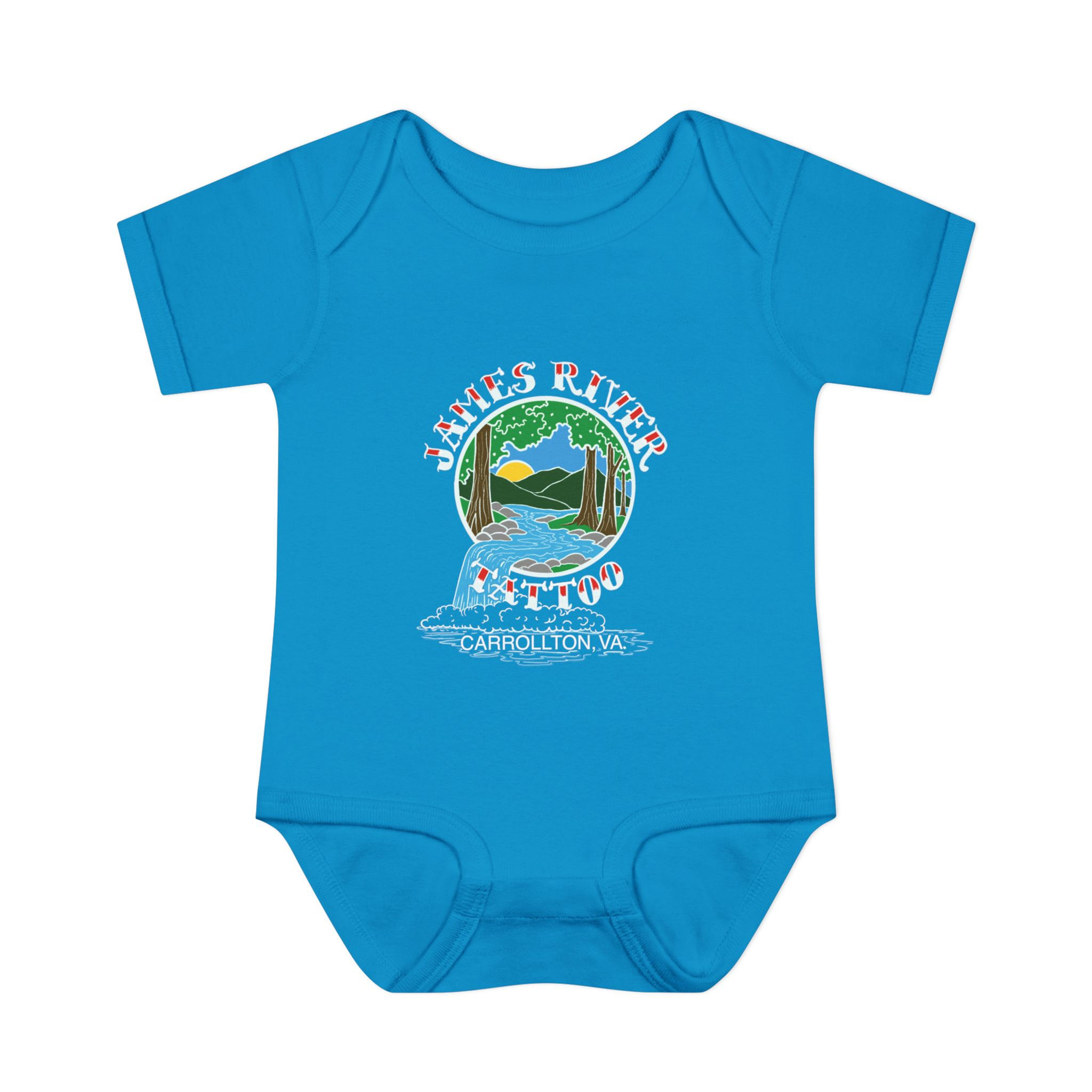 James River Tattoo Waterfall Logo Unisex Baby Onesie